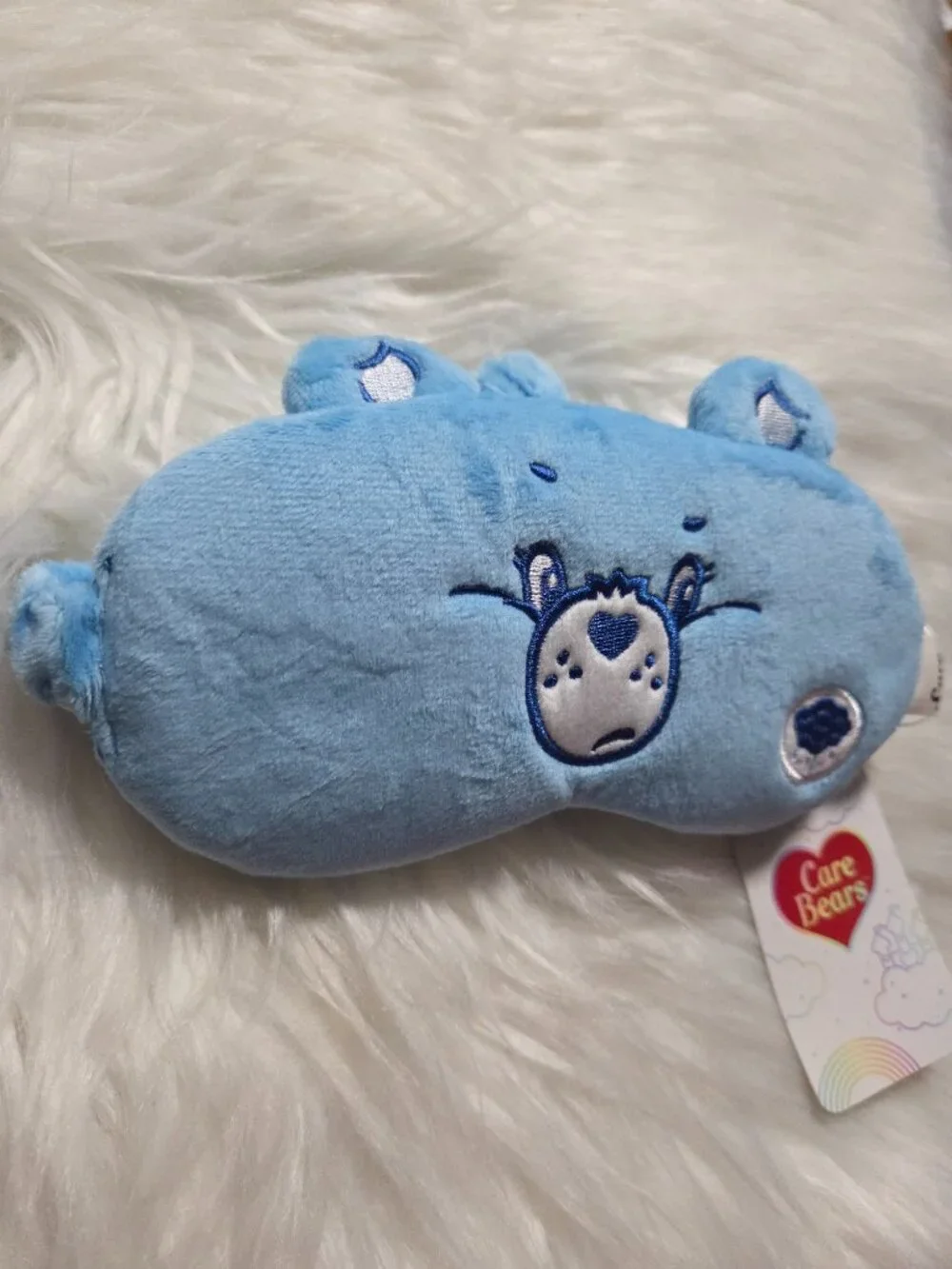 Blue Care Bear Plush Sleep Mask